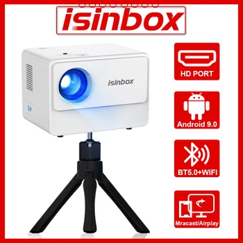 ISINBOX Projektorius Andriod 9.0 K11 Nešiojamieji Projektoriai HD Uosto 5G WIFI, 