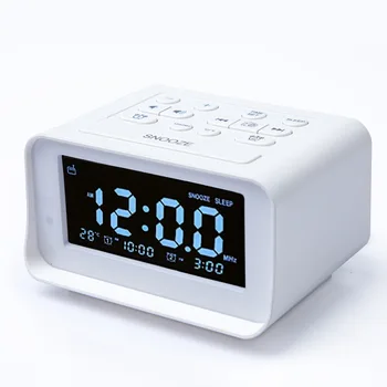 LED Skaitmeninis Laikrodis-Žadintuvas, FM Radijas Su Dual USB Įkroviklį, Elektroninė Temperatūros Indikatorius Miego Laikmatis Garsiakalbis Skaitmeninis Stalinis Laikrodis