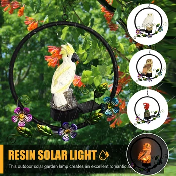Saulės energija Varomas LED Pelėda Sodas, Lauko Žibintai, Saulės Šviesos Paukštis Gyvūnų Kabinti Lempas Ornamentu Vandeniui Saulės šviesą Kablys