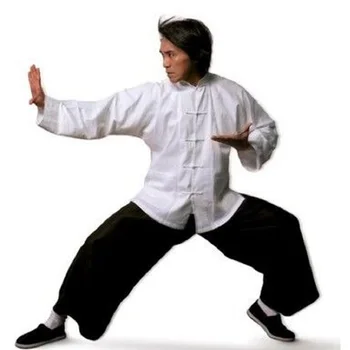 Tradicinis kinų ilgomis Rankovėmis Medvilnės Tango kostiumas Wu Shu Chi, Viršuje Shaolin kung fu Wing chun Marškinėliai, Kostiumai kovos menų marškinėliai