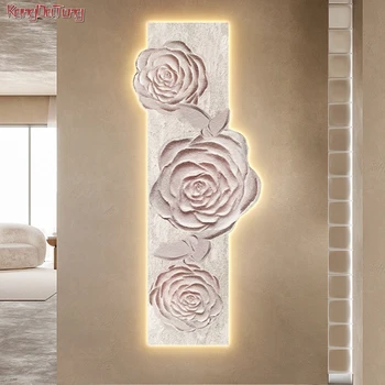 Modernių Rožių Smiltainio Šviesos Interjero Tapybos LED Sienos Lempos Įėjimo gyvenamojo Kambario, Valgomojo, Miegamojo Lovos Apdaila