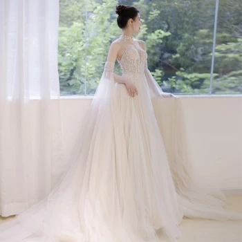 Maria Novia Boho Vestuvių Suknelė 2023 Naujas Prancūzų Stiliaus Su Nuimamas Dangtelis Prabanga Siuvinėjimo Užtrauktukas Su Buttones