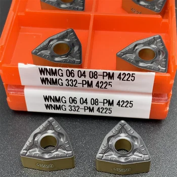 Karbidas įterpti WNMG060408 PM 4225 Aukštos kokybės CNC tekinimo įrankis Karbido priemonė, Tekinimo įrankiai, Išorės apvalus plieno pjovimo įrankis