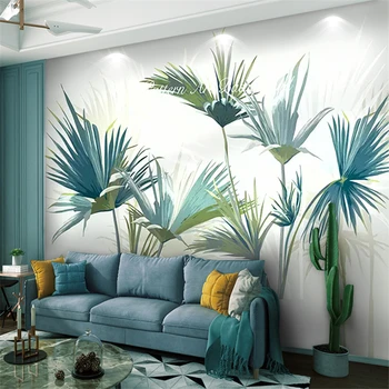 beibehang Užsakymą Foto Tapetai, Freskos Atogrąžų miškų palmių Sienų Tapybos Miegamojo kambarį dekoro Sofa 3D tapetų