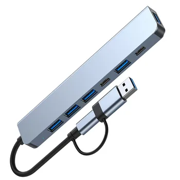 USB 3.0 Tipo C Hub 7/5/4 IN 1 Multi Adapteris, Splitter Su TF Skaitytuvas SD Lizdas Macbook Pro 13 15 Oro PC Kompiuterių Priedai