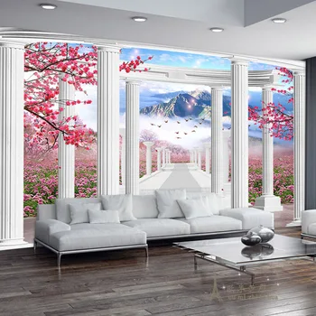 beibehang gražus nuotaika tapetai miegamajame, gyvenamasis kambarys su TV wall sofa fonas Vientisas 3D stereoskopinis didelės freskos