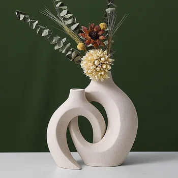 Europos Keramikos Vaza Derinys INS Vėjo Originalumas Balta Vegetaras Deginimas Rankdarbių Namų Puošimas Ornamentais Hydroponic Vazos