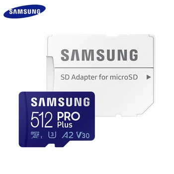 100% Originalus SAMSUNG PRO Plus Atminties Kortelės 128G 256 GB 512 GB A2 V30 Skaityti Greitis iki 160MB/s TF Kortelės 10 Klasė U3 Micro SD Kortelė